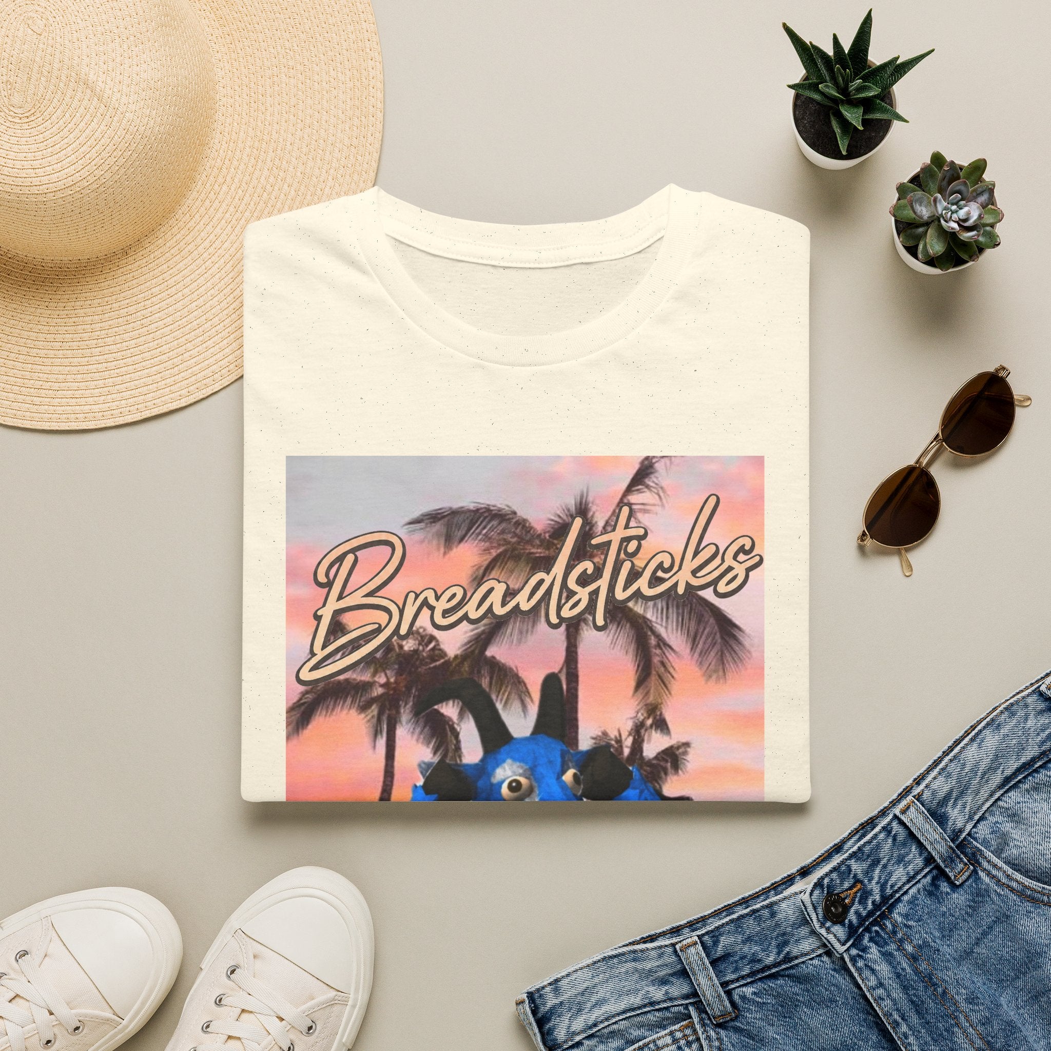 Breadsticks Retro Palm Tree T‑Shirt — Vintage Sunset Graphic Tee